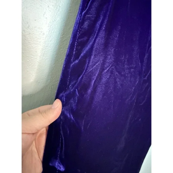 Eugene Alexander deep purple velvet strapless jeweled gown size 6.‎ 1980s Glam - Picture 8 of 11